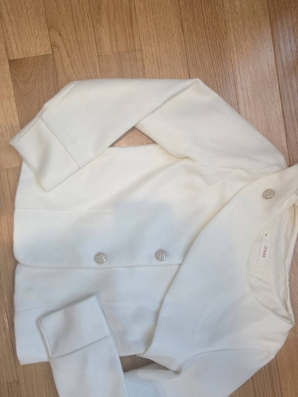 Crisp White Double-Breasted Blazer Jacket - Women